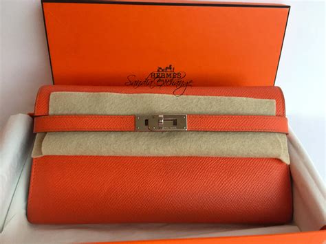 hermes kelly long wallet orange|hermes kelly wallet with strap.